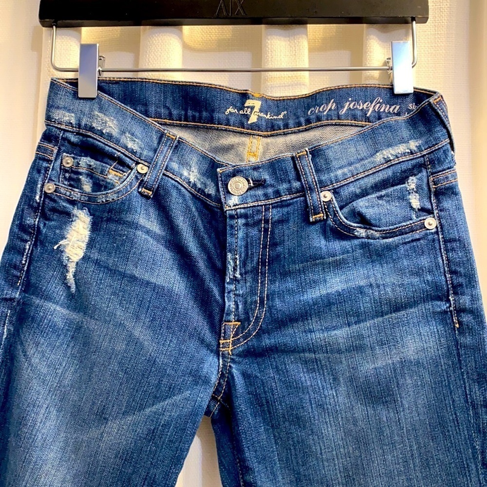 7 For All Mankind Josefina Crop Skinny Jeans 24 - Picture 2 of 8